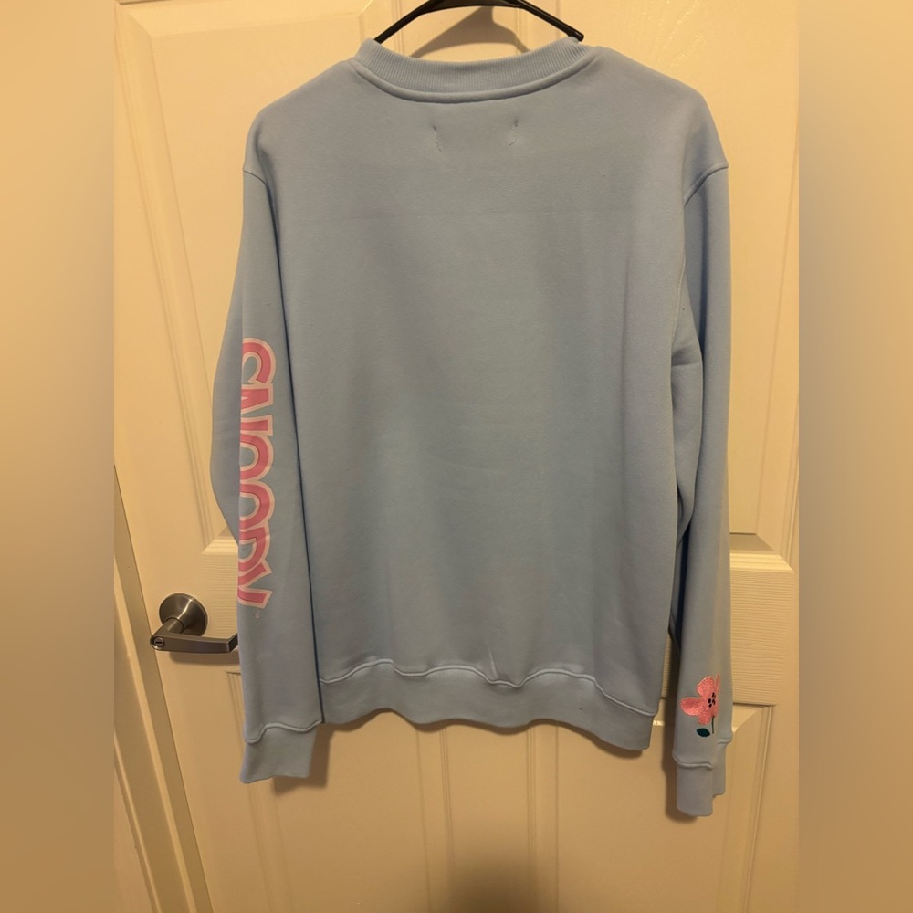 Peanuts Women's Snoopy Blue and Pink Flower Sweater - Picture 3 of 3